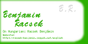 benjamin racsek business card